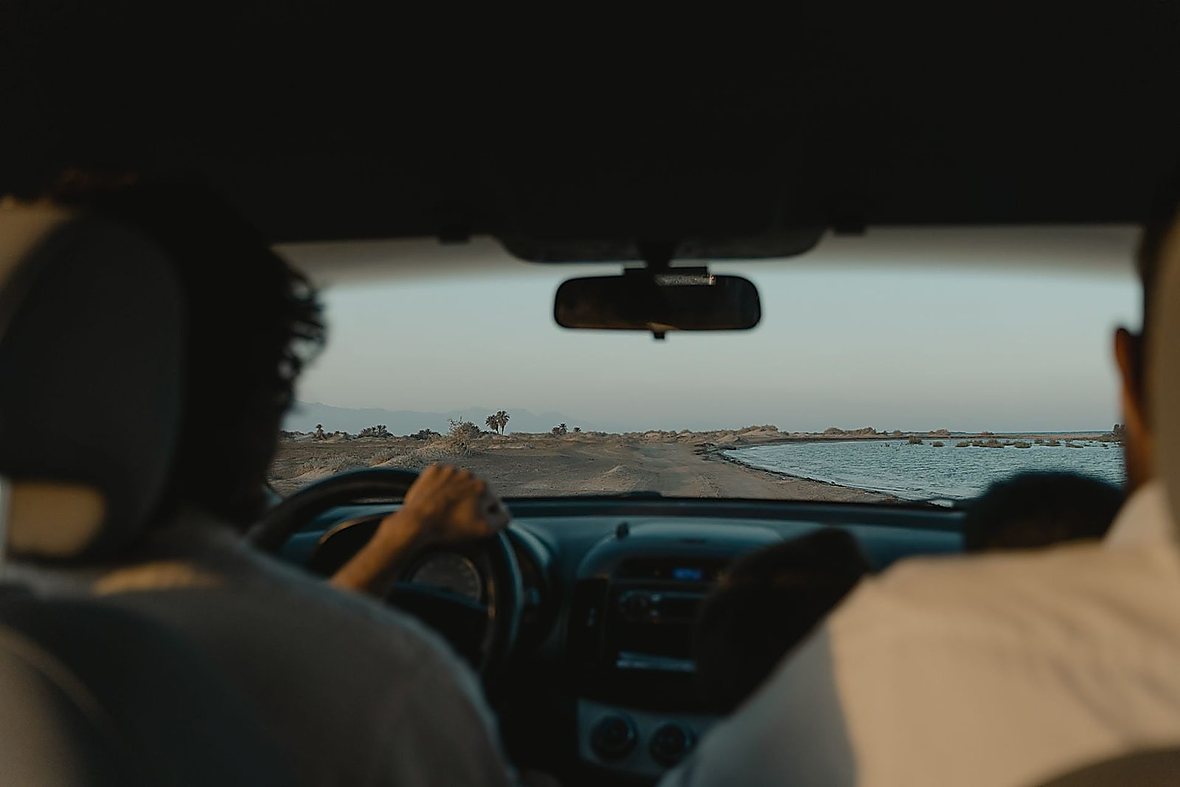 Zanzibar coastal road at sunset